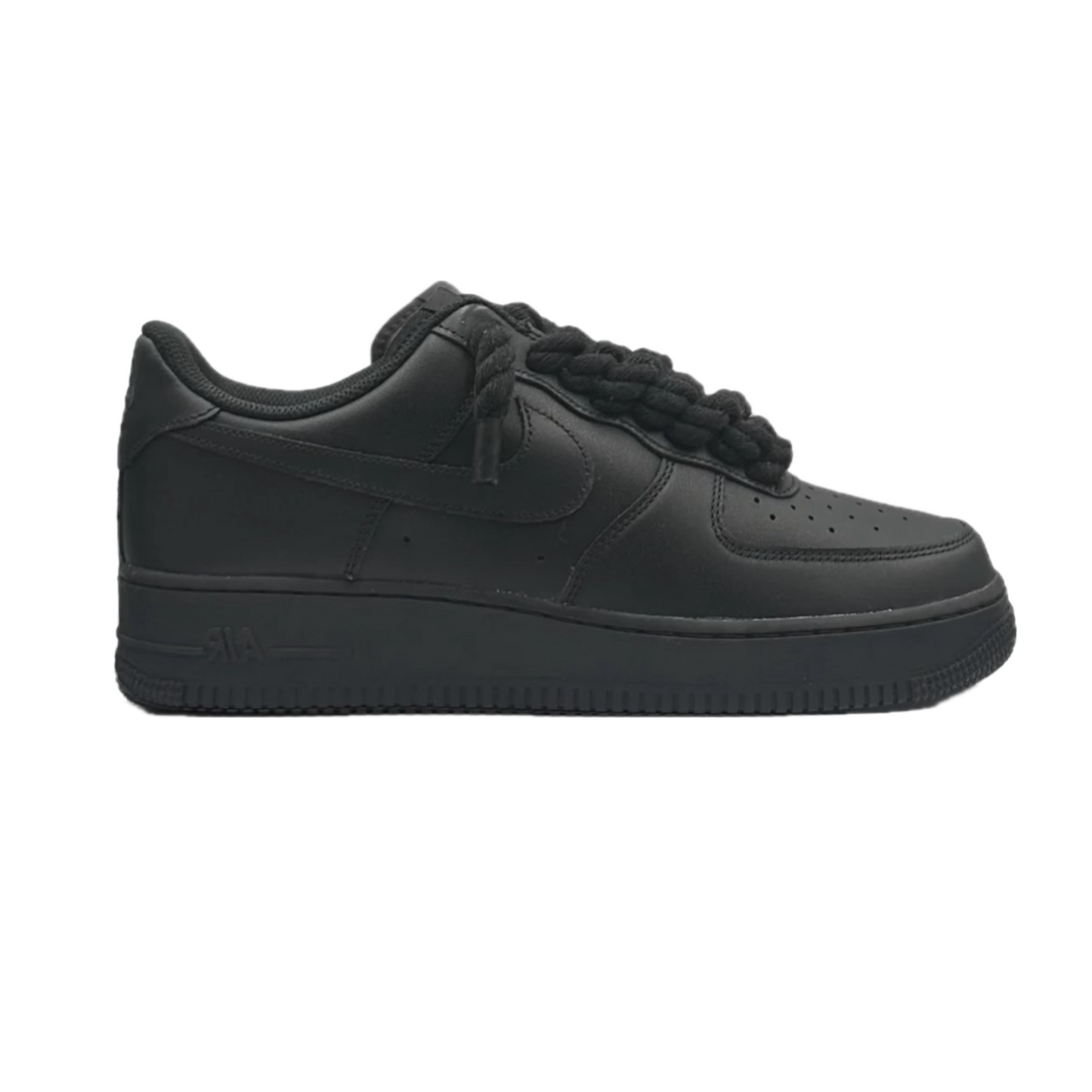 NIKE AIR FORCE 1 LOW BLACK ROPE LACES BLACK