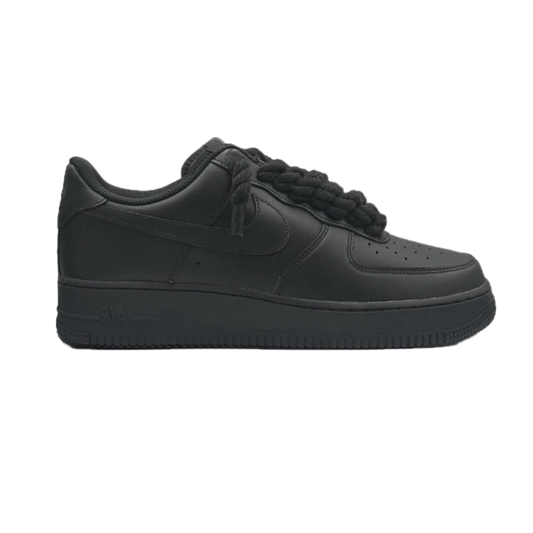 NIKE AIR FORCE 1 LOW BLACK ROPE LACES BLACK