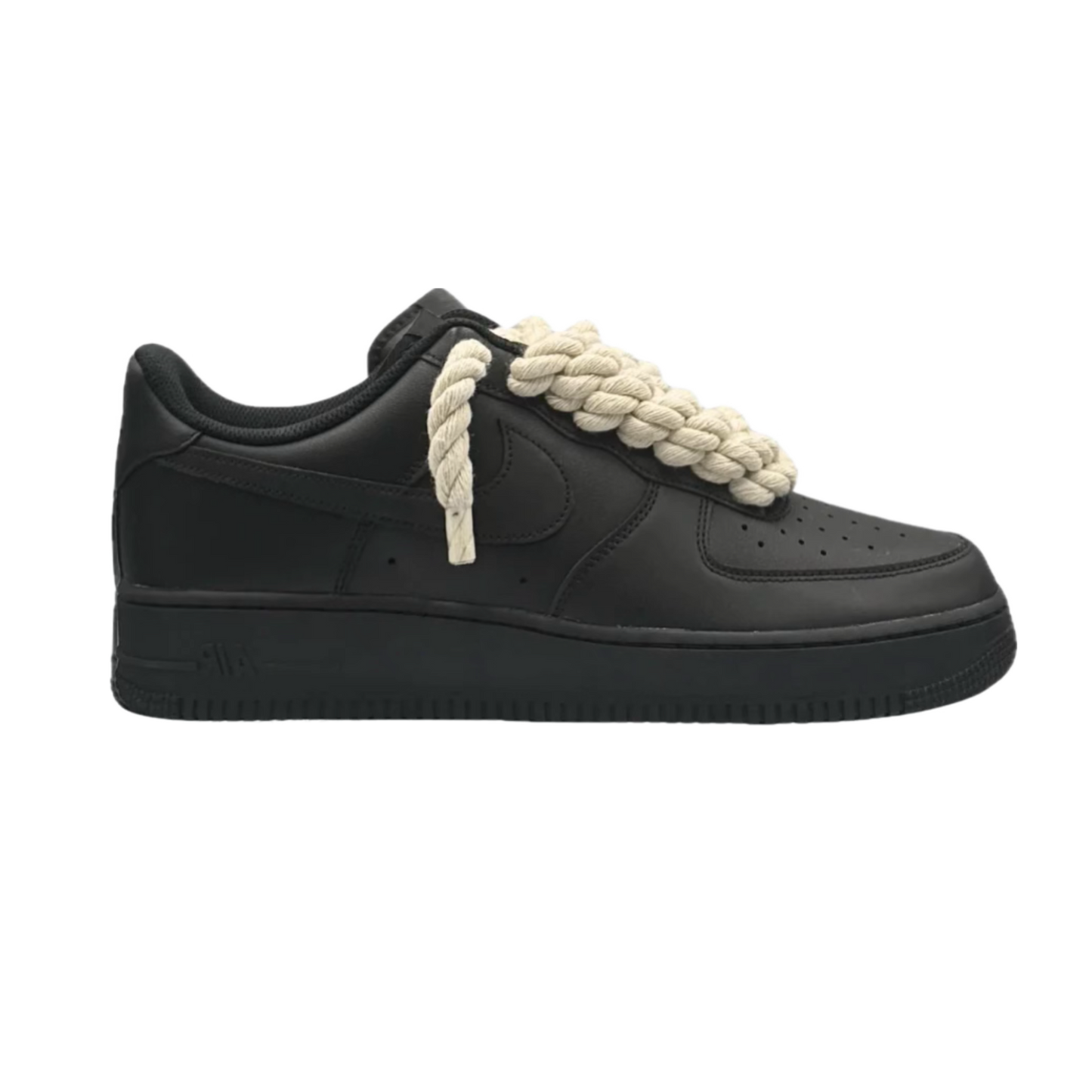 NIKE AIR FORCE 1 LOW BLACK ROPE LACES BEIGE