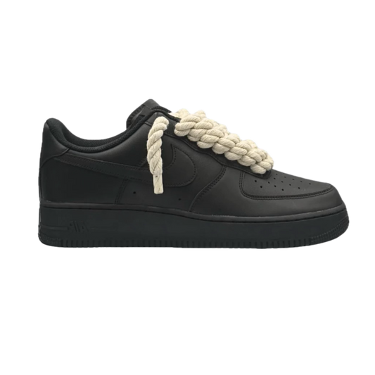 NIKE AIR FORCE 1 LOW BLACK ROPE LACES BEIGE